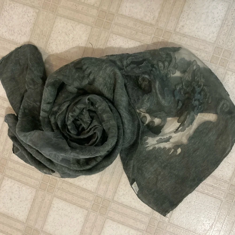 Pretty Persuasions Textured Sheer Dark Gray Shawl Wrap Scarf